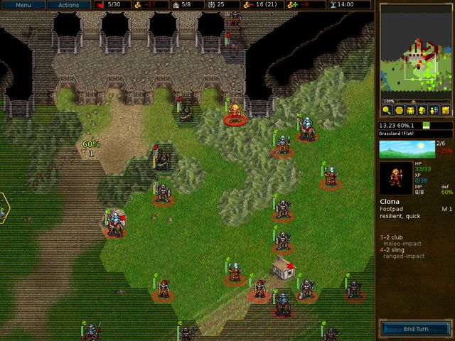 Guida a Battle for Wesnoth: la finestra del gioco.