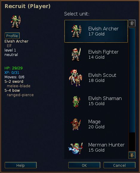 Recruit dialog